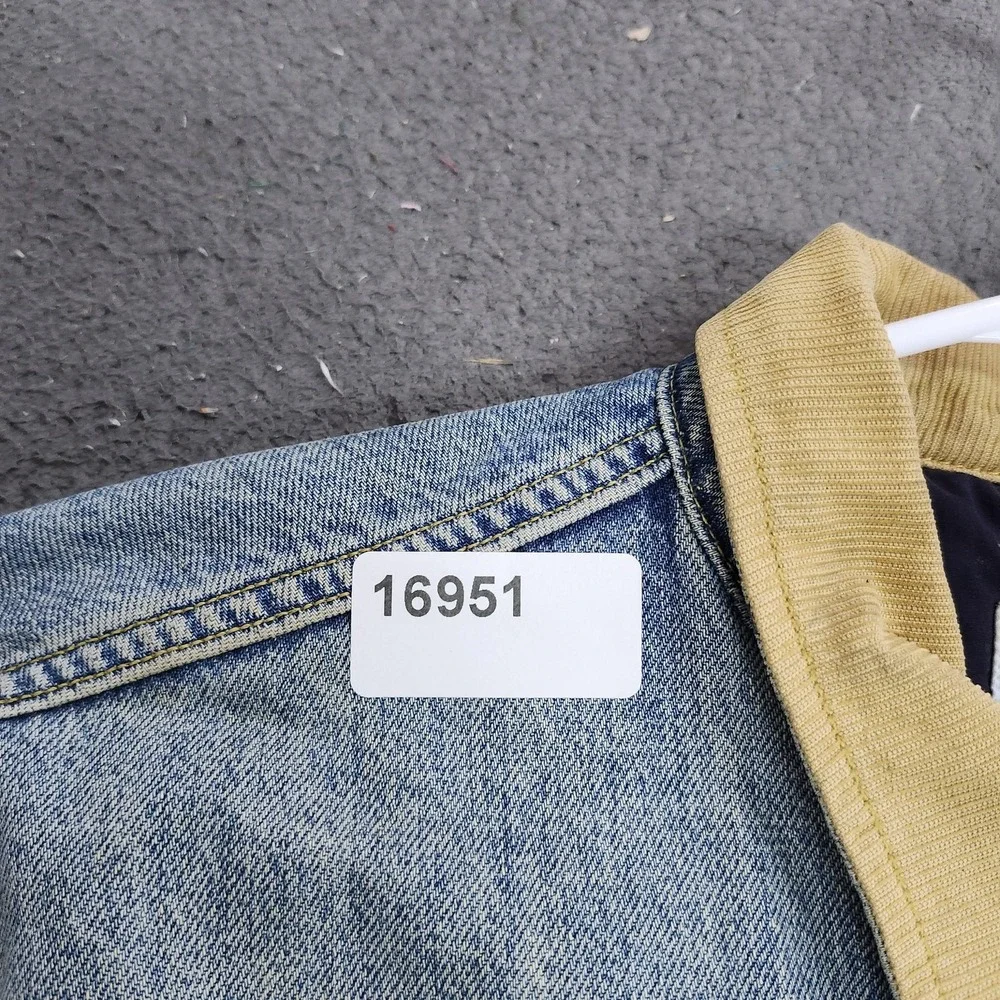 Tommy Hilfiger Lewis Hamilton Jacket Mens XL Blue Denim Bomber Button Lined